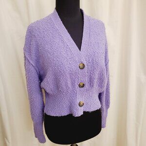 Free People Knubby Knit Lavender Cardigan